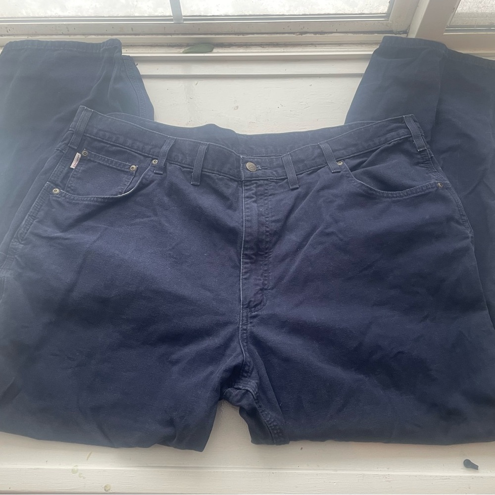 Carhartt 5-Pocket Navy Loose Fit Work Pants Men’s 44x30 VGUC Cotton